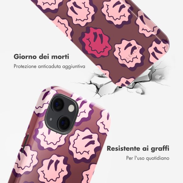 Selencia Cover posteriore Vivid con MagSafe Apple iPhone 13 - Wavy Smiley Pink