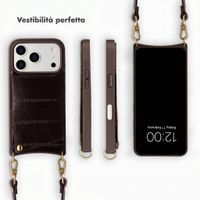 Selencia Nova cover posteriore in vera pelle con portacarte Apple iPhone 17 Pro Max - Dark Chocolate