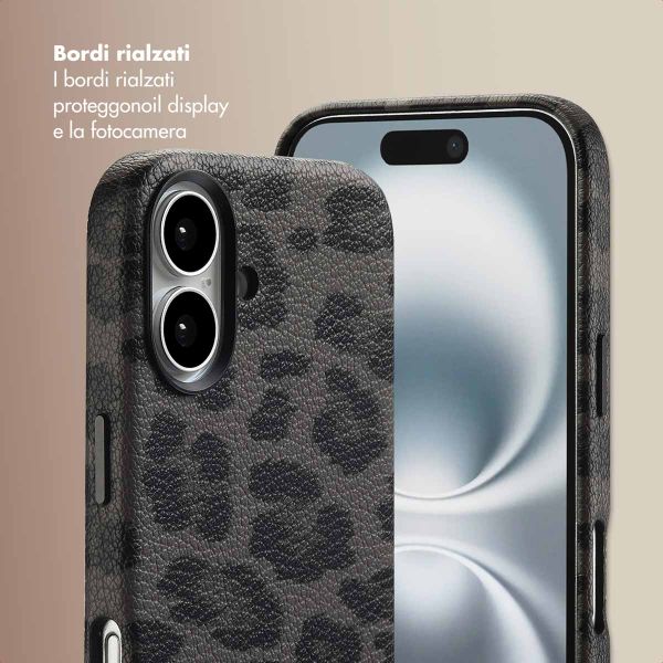 Selencia Cover Sabi Stampa pantera con MagSafe Apple iPhone 16 - Midnight Black
