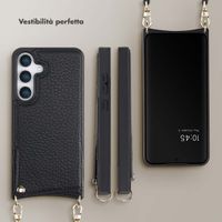 Selencia Cover per telefono Nova con cordino e portacarte Samsung Galaxy S25 - Nero
