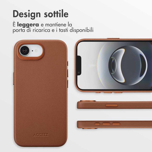 Accezz Cover in Pelle con MagSafe Apple iPhone 17e / 16e - Sienna Brown
