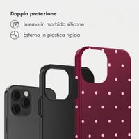 Selencia Cover Posteriore Vivid Apple iPhone 12 (Pro) - Happy Dots Burgundy