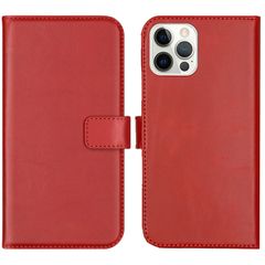 Selencia Cover a libro in vera pelle Apple iPhone 12 (Pro) - Rosso