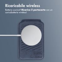 Accezz Portafoglio in pelle magnetico con supporto - Compatibile con Apple Find My - Nightfall Blue