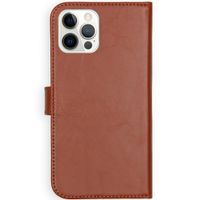 Selencia Cover a libro in vera pelle Apple iPhone 12 (Pro) - Marrone chiaro
