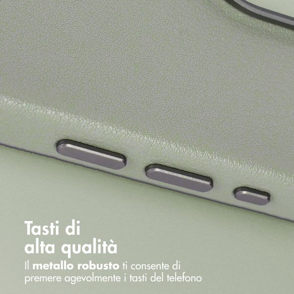 Accezz Cover in Pelle con MagSafe Apple iPhone 15 Pro - Light Grey