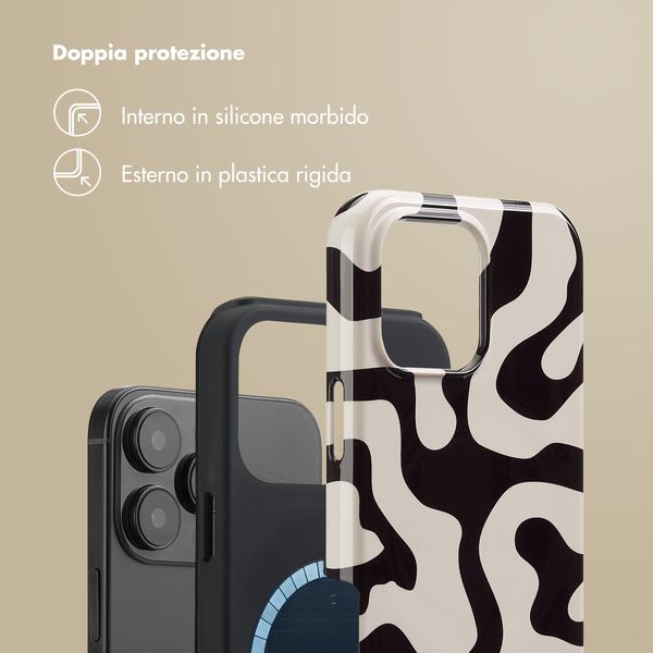 Selencia Cover posteriore Vivid con MagSafe Apple iPhone 16 Pro Max - Art Wave Black