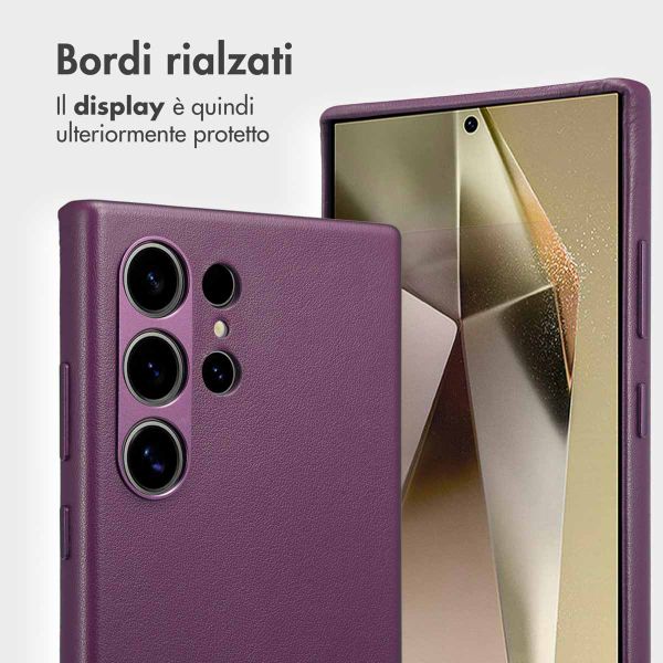 Accezz Cover in pelle 2 in 1 con MagSafe Samsung Galaxy S24 Ultra - Heath Purple