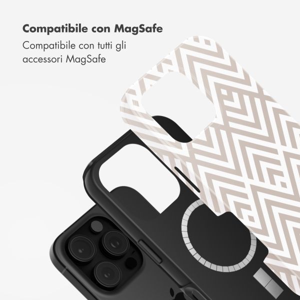 Selencia Cover posteriore Vivid con MagSafe Apple iPhone 16 Pro Max - Beige Zigzag