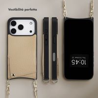 Selencia Cover per telefono Nova con cordino e portacarte Apple iPhone 17 Pro - Beige