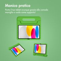 imoshion Cover Posteriore Kidsproof con Maniglia Apple iPad 11 (2025) 11 pollici A16 / iPad 10 (2022) 10.9 pollici - Verde