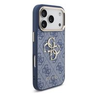 Guess Cover Posteriore con Logo 4G in Metallo Apple iPhone 18 Pro Max / 17 Pro Max - Blue