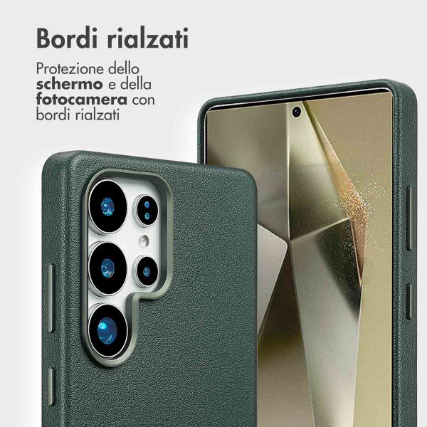 Accezz Cover in pelle 2 in 1 con MagSafe Samsung Galaxy S25 Ultra - Cedar Green