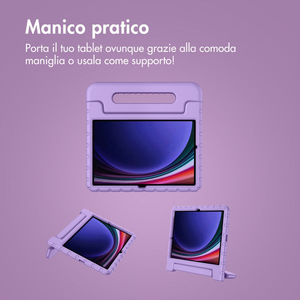 imoshion Cover Posteriore Kidsproof con Maniglia Samsung Galaxy Tab S11 / S9 11.0 pollici / S10 Lite / S10 FE / S9 FE 10.9 pollici - Lilla