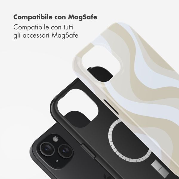 Selencia Cover posteriore Vivid con MagSafe Apple iPhone 15 - Desert Waves Beige