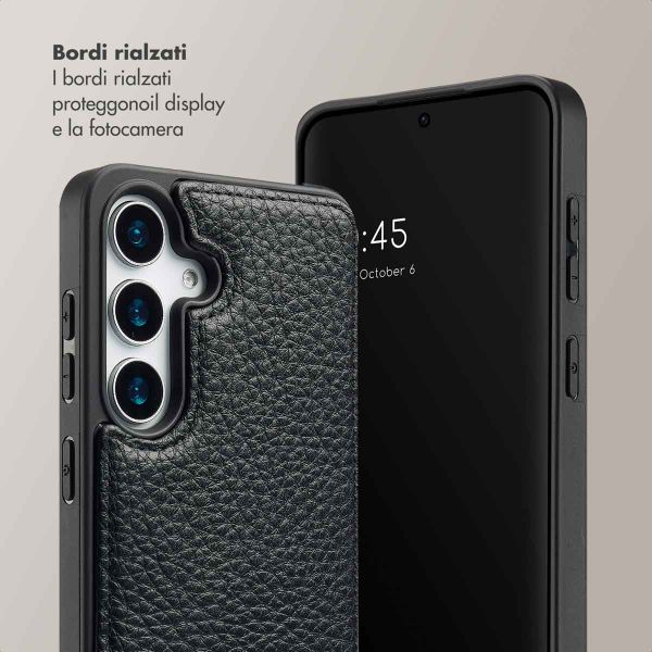 Selencia Cover per telefono Nova con cordino e portacarte Samsung Galaxy S25 - Nero
