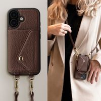 Selencia Cover per telefono Sera con cordino e portacarte a busta Apple iPhone 17 - Chocolate Brown