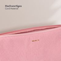 Selencia Cover per laptop in velluto a coste 15-16 pollici - Sleeve per laptop - Soft Blush