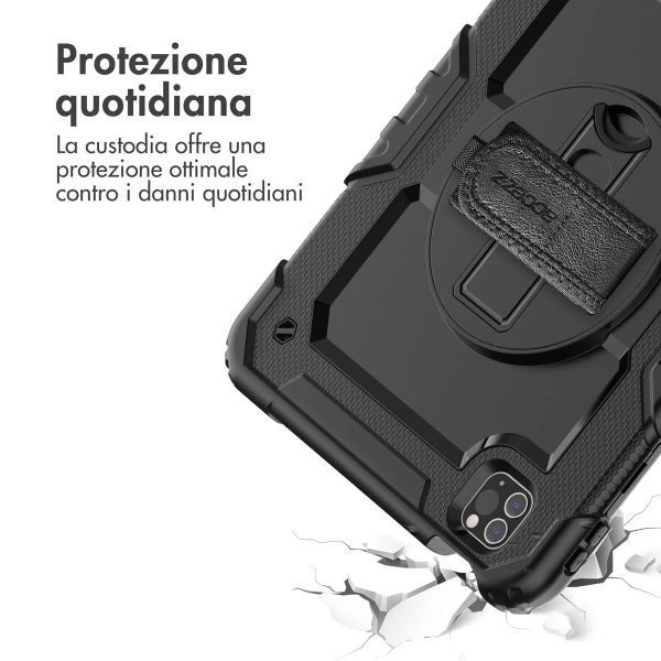 Accezz Cover Posteriore Resistente con tracolla Apple iPad Air 5 (2022) / Air 4 (2020) - Nero