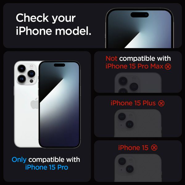 Spigen Vetro temperato privacy GLAStR EZ Fit + Applicatore - confezione da 2 Apple iPhone 15 Pro