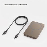 Selencia Vivid Powerbank 5.000 mAh - MagSafe e Qi - Desert Gold / Wavy Swirl Pink Plum