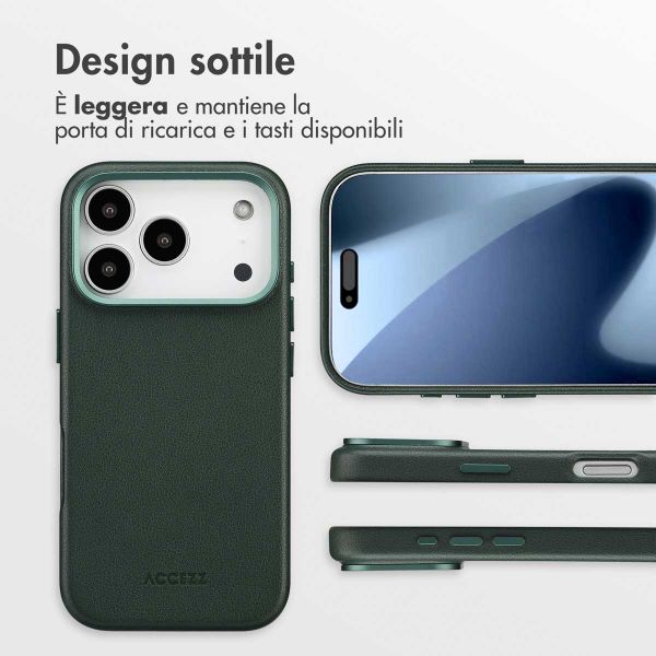 Accezz Cover in Pelle con MagSafe Apple iPhone 17 Pro - Cedar Green
