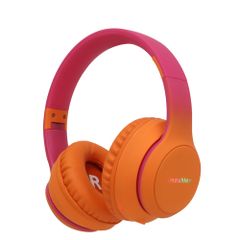 imoshion Cuffie wireless per bambini con LED Light - Limitatore di decibel - Con cavo AUX - Hot Pink / Apricot Orange Crush