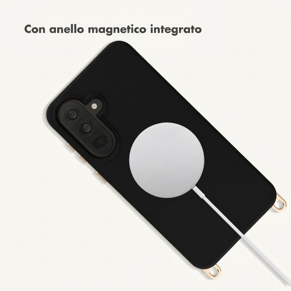 Selencia Cover posteriore Rivièra con MagSafe con ganci rimovibili Samsung Galaxy A37 (5G) - Velvet Black