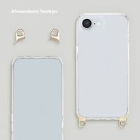 Selencia Cover trasparente con ganci rimovibili + cinturino da polso con pietre naturali Apple iPhone 17e / 16e - Earth Tones