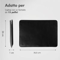 Accezz Custodia per laptop in pelle 15 pollici - Nero