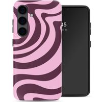 Selencia Cover posteriore Vivid con MagSafe Samsung Galaxy S24 - Wavy Swirl Pink Plum