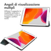 imoshion Cover a libro Trifold Apple iPad 9 (2021) 10.2 pollici / iPad 8 (2020) 10.2 pollici / iPad 7 (2019) 10.2 pollici - Verde scuro