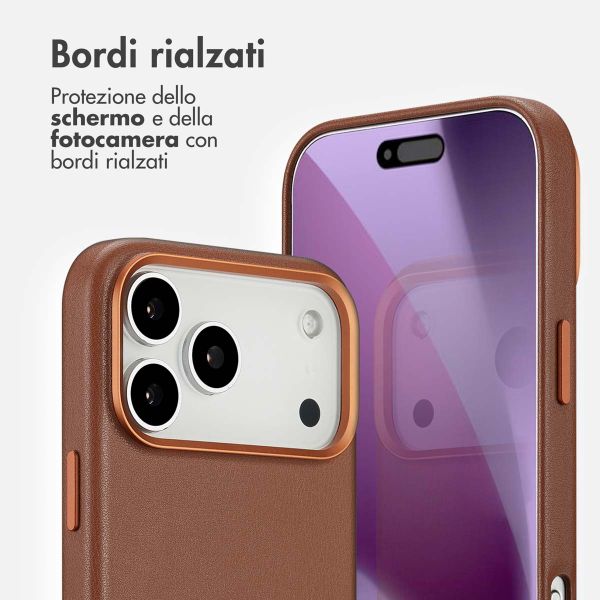 Accezz Cover in Pelle con MagSafe Apple iPhone 17 Pro Max - Sienna Brown