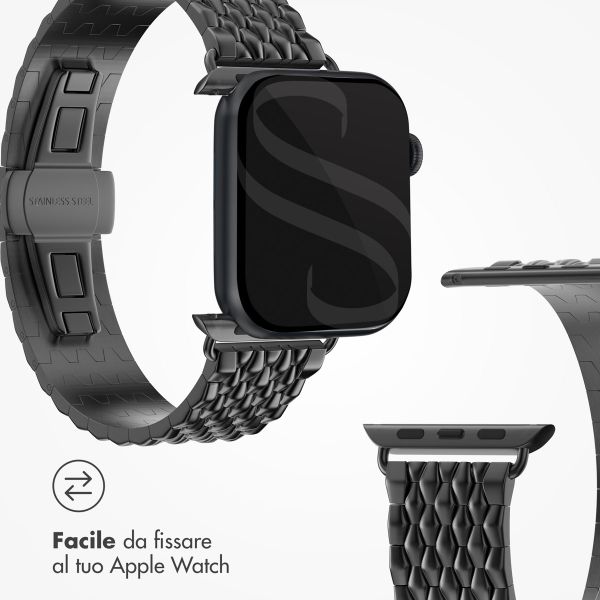 Selencia Cinturino Drago in acciaio Apple Watch | 38/40/41/42 mm - Nero