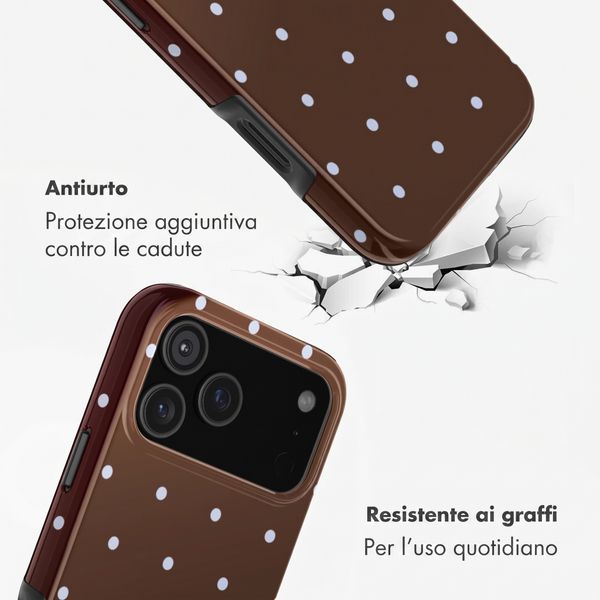 Selencia Cover Posteriore Vivid Apple iPhone 17 Pro Max - Happy Dots Chocolate