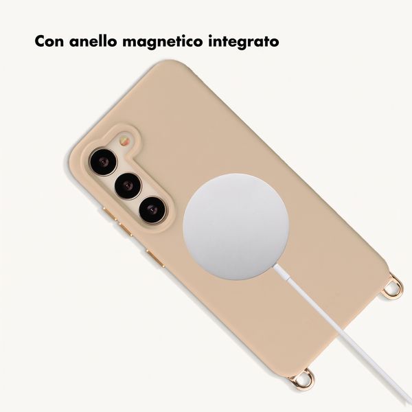 Selencia Cover posteriore Rivièra con MagSafe con ganci rimovibili Samsung Galaxy S23 - Milky Latte