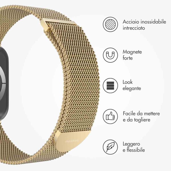 imoshion Cinturino milanese magnetico Apple Watch | 44/45/46/49 mm - Taglia M - Retro Gold