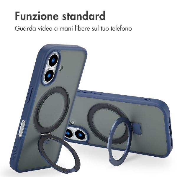 Accezz Cover con anello e supporto con MagSafe Apple iPhone 16 - Blu