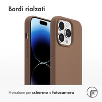 Accezz Cover in silicone liquido con MagSafe Apple iPhone 14 Pro - Marrone chiaro