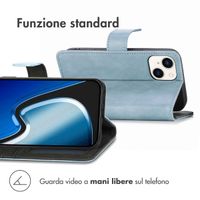 imoshion Cover a libro di Lusso Apple iPhone 15 Plus - Azzurro