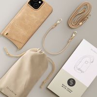 Selencia Cover per telefono Nova Croco con cordino e portacarte Apple iPhone 15 - Toasted Almond