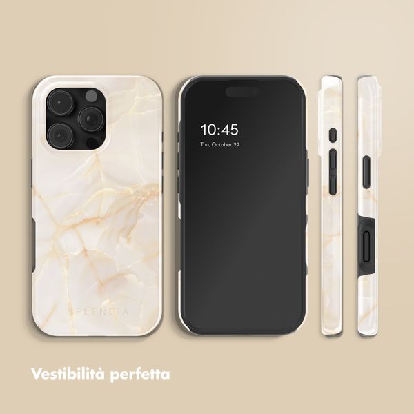 Selencia Cover posteriore Vivid con MagSafe Apple iPhone 16 Pro - Golden Beige Marble