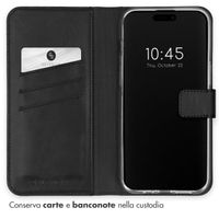 Selencia Cover a libro in vera pelle Apple iPhone 15 Pro Max - Nero