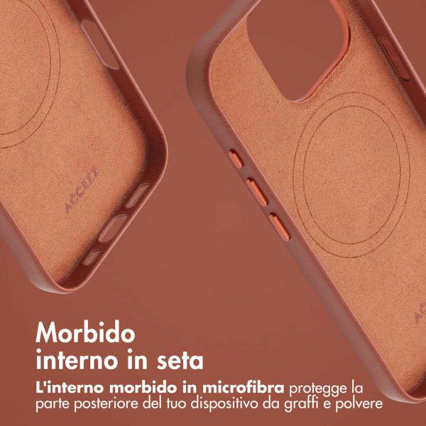 Accezz Cover in Pelle con MagSafe Apple iPhone 16 Pro - Sienna Brown
