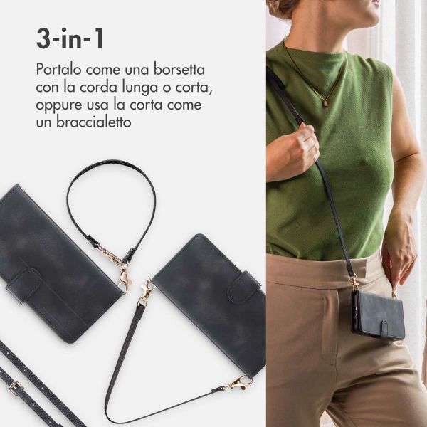 imoshion Cover a libro con Cordino Samsung Galaxy S25 Plus - Nero