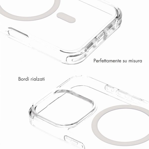Selencia Cover posteriore Rivièra MagSafe con gancini rimovibili Apple iPhone 16 Pro - Trasparente