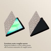 Selencia Libreria Sabi con stampa leopardata Samsung Galaxy Tab A11 Plus - Soft Ivory