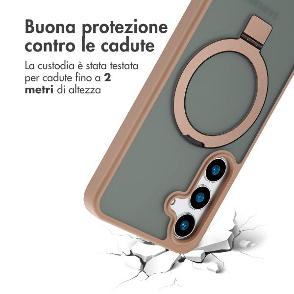 Accezz Cover con anello e supporto con MagSafe Samsung Galaxy S24 - Marrone