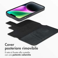Accezz Cover in pelle 2 in 1 con MagSafe Apple iPhone 14 - Onyx Black