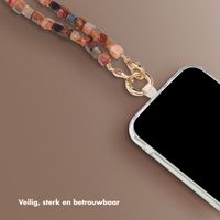 Selencia Cover trasparente con ganci rimovibili + cinturino da polso con pietre naturali Apple iPhone 16 Pro - Earth Tones